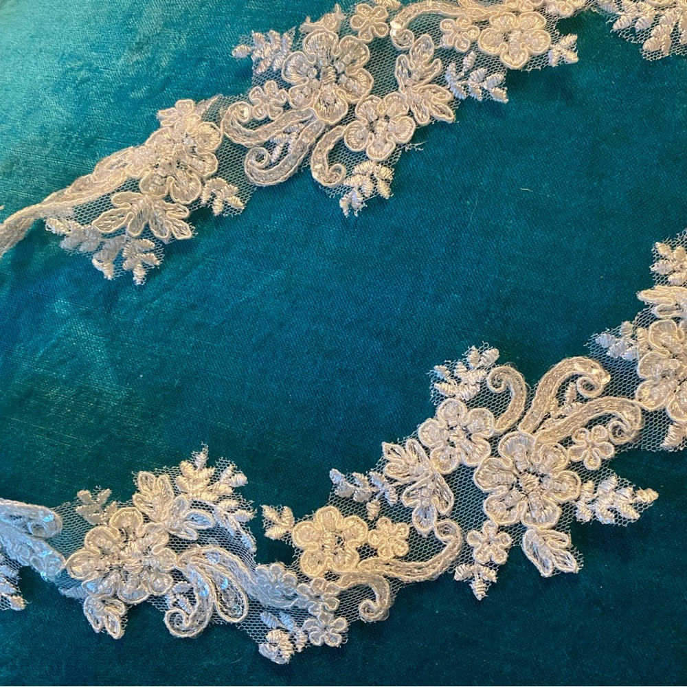Beautiful lace to add sleeves or decor to a dress. bought it for my wedding dres